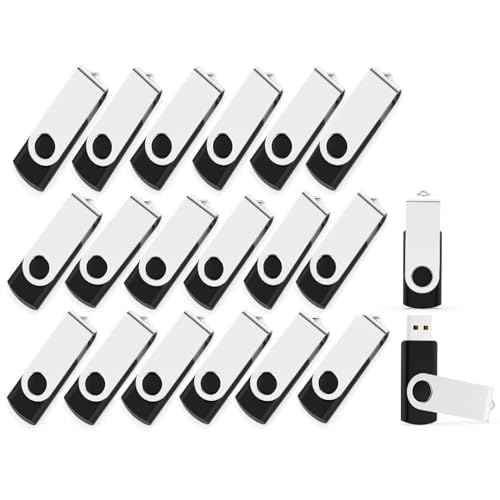 Lot de 20 clés USB 2.0 pivotantes 2 Go pour stockage de fichiers