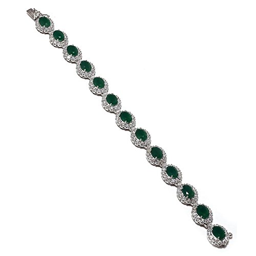 Bracelet onyx vert et argent rhodié de haute joaillerie pour sublimer les poignets féminins