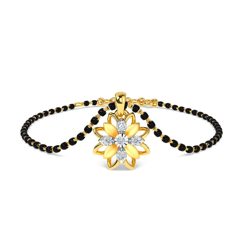 Image of KISNA Diamond Gold Mangalsutra Bracelet for Women