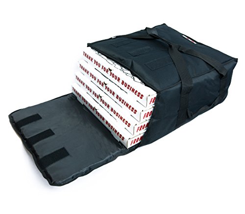 Black Polyester Insulated Pizza/Food Delivery Bag 16″ - 18″ Professional Large Pizza Delivery