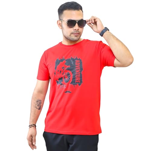 Image of Adventure Printed Round Neck Cotton Men T-Shirt
