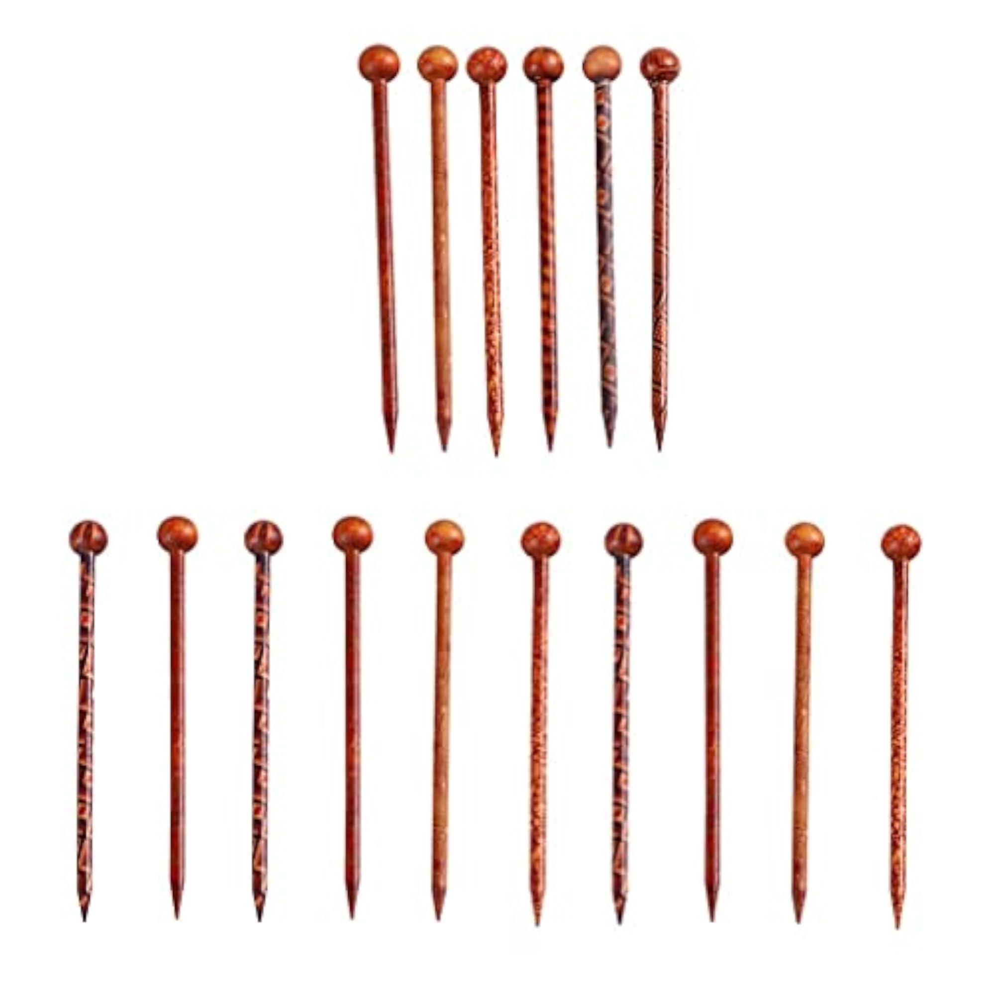 16 Pieces Retro Wooden Hairpin Set