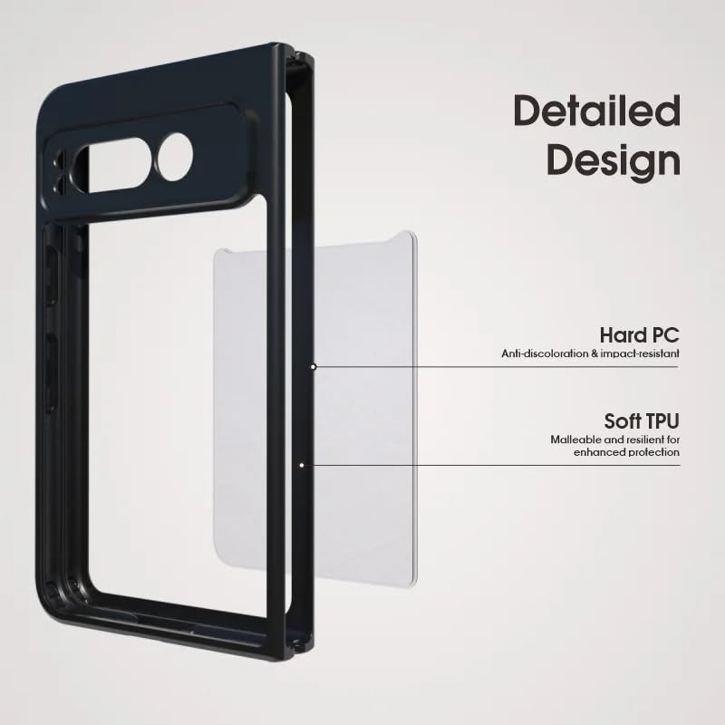 Image of Phone Case for Google Pixel Fold, Matte Frosted Back Cover, First-Rate Protection, Genuine Button Response, Special Radian Design, Camera Protection, Black