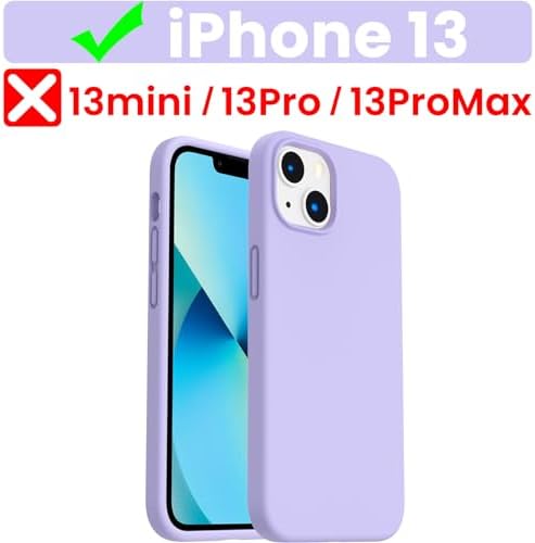 ORNARTO Shockproof Liquid Silicone Designed for iPhone 13 Case Gel Rubber Full Body Protection Anti-Shock Cover Case Drop Protection 6.1inch-White