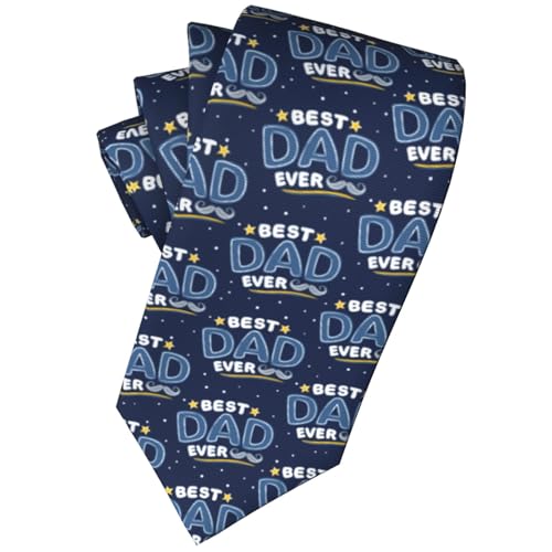 Geoocii Best Dad Ever Novelty Necktie For Men Teen Boys Ties Formal Business Wedding Gift For Husband Father Pop