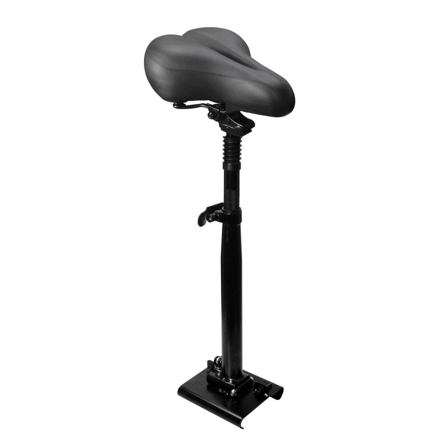 Apachie Height Adjustable Electric Scooter Seat – Quick Release, Built-in Shock Absorber, Cushioned Comfort, Easy Installation, Fits Most E-Scooters (13cm-19cm Kickboards), Foldable Design