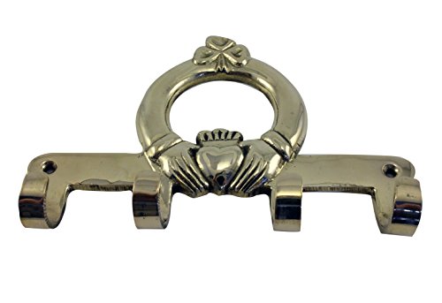 Liffey Artefacts Brass Irish Claddagh Key Rack