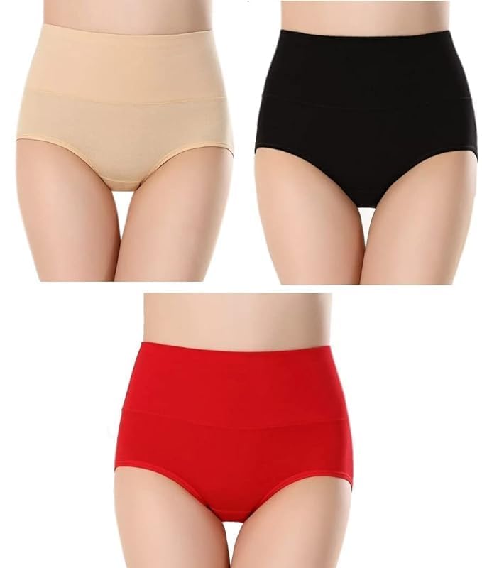 FshwayWomens Cotton Underwear High Waisted Panties Ladies Full Coverage Briefs Panty