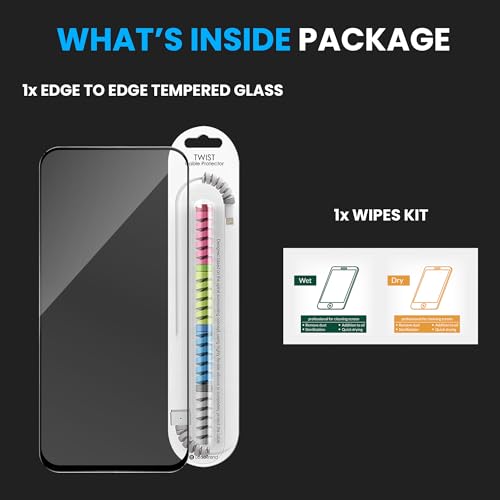 Image of FIRST MART Tempered Glass for Tecno Pova 8, 9H 0.3 mm Full-Glue Screen Protector with Cable Protector, 3D Edge-to-Edge, HD Clear, Case-Friendly, Black, Pack of 1