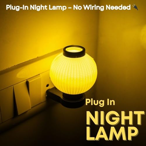 Image of Hi-Plasst Yellow LED Night Lamp with Plug - Compact 0 Watt Bulb Lamp for Wall, Bedroom, Study or Bedside Table Lighting - Set of 15