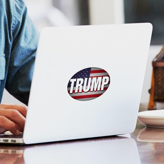 CafePress Donald Trump American Flag Oval Bumper Sticker Car Decal