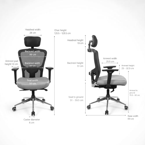 Image of Make My Chairs Jazen Peak | Ergonomic Mesh Office Chair for Work | 5 Year Warranty |Auto Weight-Balacing with Multi Lock Recline Mechanism | 4D Armrest | Seat Slider | High Back