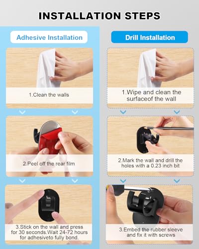 Zelvot 6 Pcs No Drill Curtain Rod Brackets, Upgraded No Drilling Self Adhesive Curtain Rod Holder thumb #5