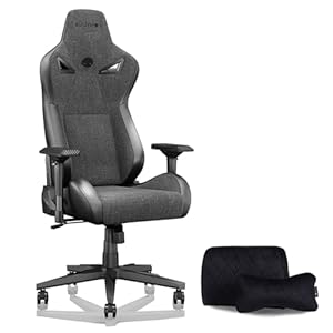 KARNOX Game Chair Fabric Office Chairs with Pocket Spring Cushion and High Back Recliner High Back Ergonomic Computer Chair with Lumbar Support Task Gamer Chair Black