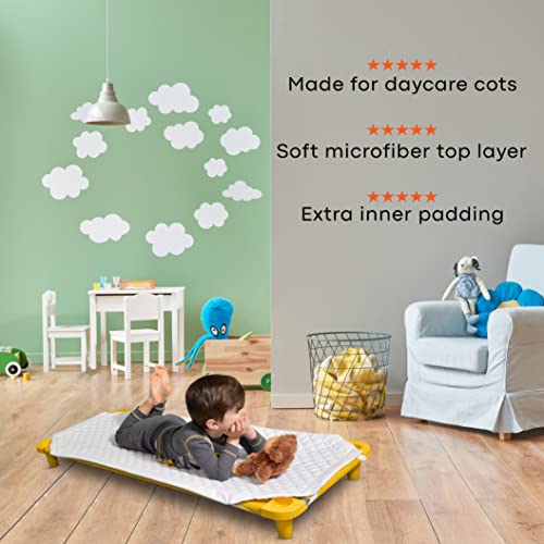 COTMAT Padded Daycare Cot Sheet for Toddlers. Extra Padding for Comfy