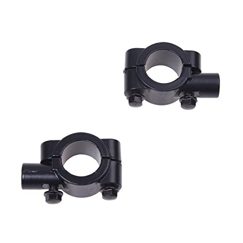 SODIAL(R) 2X Base Retrovisor Espejo para Moto Motocicleta 8mm Negro Cover