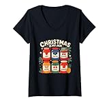 Photo Gallery donna christmas is my jam holiday spirit joy love maglietta con collo a v Photo Gallery donna christmas is my jam holiday spirit joy love maglietta con collo a v