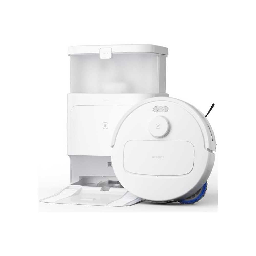 ECOVACS DEEBOT N30 PRO OMNI Robot Aspirapolvere Lavapavimenti, 10000Pa, Mopping Adattivo dei Bordi, ZeroTangle, Lavapavimenti ad Acqua Calda, Asciugatura ad Aria Calda, 9mm Sollevamento Mop, Bianca