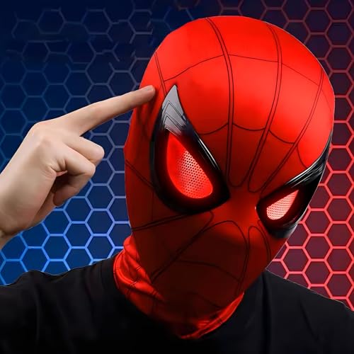 SHATWO Mask for Man Kids,Boys Mask with Moving Light Up Eyes,Halloween Prop Cosplay Costumes Parties Mask for Kids Boys Girls Man