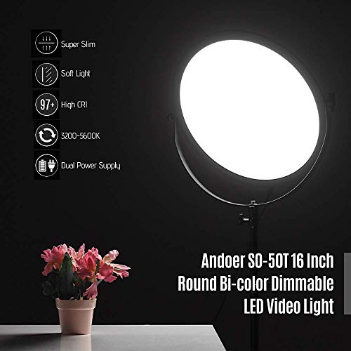 LXDDP 50W LED-Ringlicht, entflammbare Ringlampe mit Lichtstativ, 3 Lichtmodi und 10 Helligkeitsstufen für Fotografie und… – Bild 3