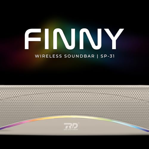 Image of RD SP-31 Finny Wireless Soundbar, Bluetooth V5.2 Connectivity, 16 Watts 2.0 Sounding of Functions 2X Extra Bass Speaker, Support BT /USB /TF /FM /LED Colorful Light 6 Hours Playback Time Beige