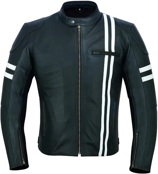 Veste homme en cuir véritable fait main noir ou marron élégante sur mesure