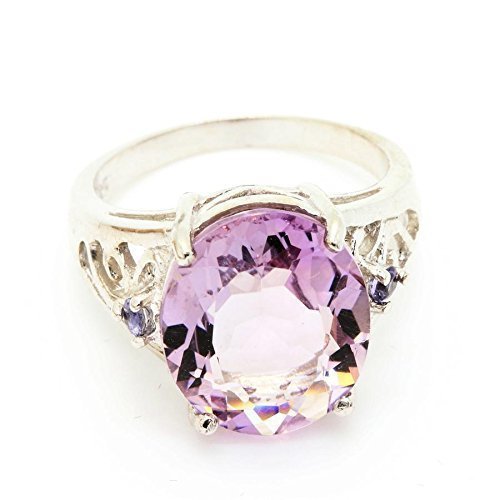 Bague Améthyste & Iolite Argent 925, un éclat de pierres fines ciselées