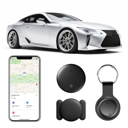 iOS Tracker Auto, [MFi-Zertifiziert] Ortungsgerät Auto kompatibel mit iOS Find My (Keine Unterstützung für Android), Fahrzeugortungsgeräte ohne monatliche Gebühren, Bluetooth Tracker