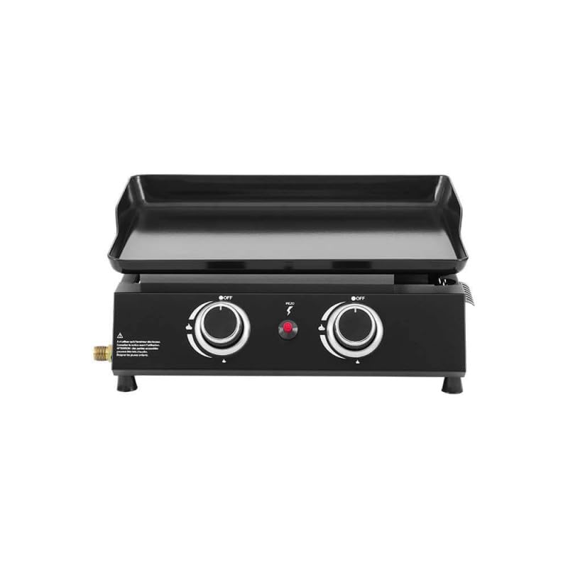 BRASERO BY FAVEX - Plancha gaz Alma 2 feux - Plaque en acier émaillé - 2 brûleurs - Piezo mécanique - Puissance 4,8 KW - Surface de cuisson 44 x 34 cm - Tiroir graisses - Jusqu'à 6 convives