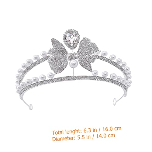 Tiara de diamantes de imitación accesorio capilar para novia elegante 5