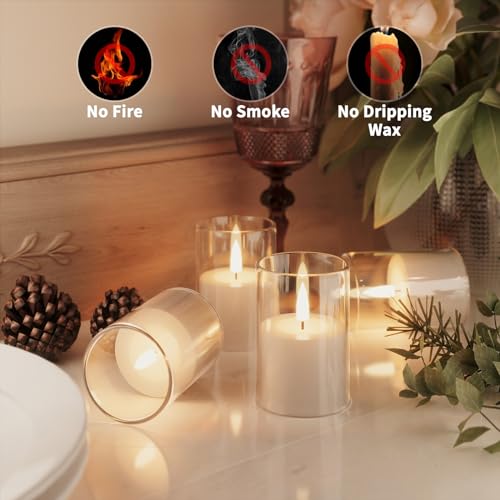 Image of 12Pack Flameless LED Candles, Remote & Timer, Battery Powered, Clear, 2 inchx3 inch | Small Pillar & Votive Candle with Realistic Flickering Warm Glow for Centerpieces, Wedding Tables, Holiday, and Home Decor