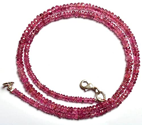 Perles saphir rose 3-5mm en fil de 40cm pour création de collier en pierres naturelles