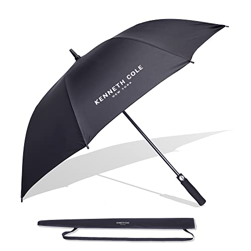 Kenneth Cole New York Automatic Golf Umbrella for Men & Women with UV & Rain Protection -Black
