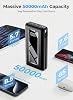 Cargador portátil Power Bank 50000mAh, batería de ultra alta capacidad con cables integrados, carga rápida 22.5W, pantalla LED, linterna, esencial de viaje para camping al aire libre, iPhone y Samsung, Onyx 4