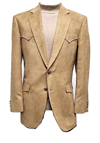 Regular and Big and Tall Classic Microsuede Soft Touch Western Blazer to Size 56 in Short, Regular, and Long Sizes
