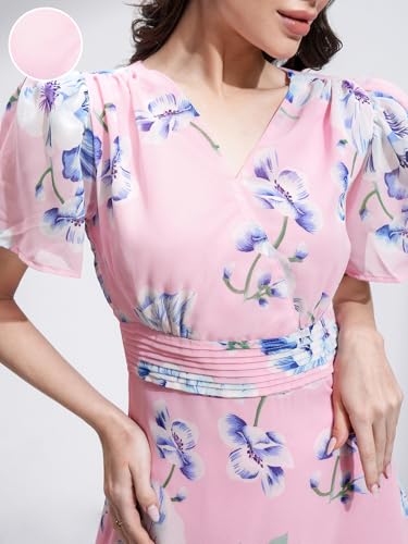 Image of Tokyo Talkies Women's Short Sleeves V-Neck Printed Dresses | Stylish Dresses | Casual Dresses