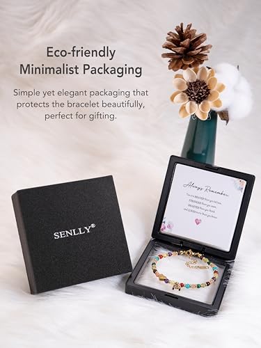 SENLLY Crystal Initial Bracelet, Meaningful Gift for Women Crafted with Natural Stone & 3D Initial Bead J, Adjustable for Mom Daughter Sister Wife Friend - image 6
