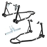 ROADGIVE Motorcycle Stands Front and Rear, 990lbs Paddock Stand Powersports Stands with 3 Types of Adaptors, Compatible With Most BMW Suzuki Yamaha Honda Kawasaki Motorcycles