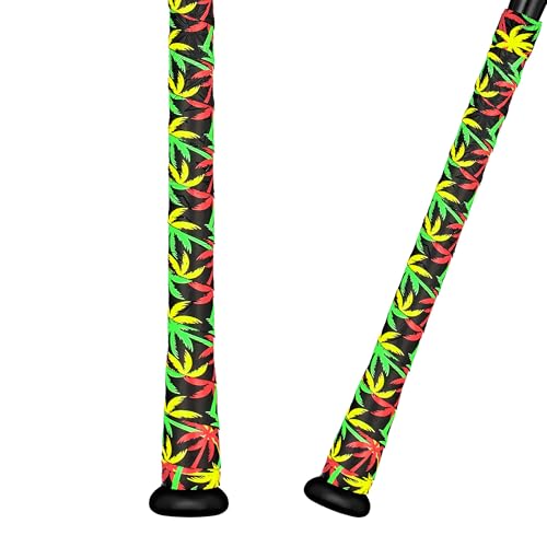Supacaz Super Sticky Kush Rasta Baseball Bat Tape - Softball Bat Wrap - High Performance Pro Big League Bat Grip - 1.1mm