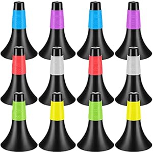 Tuanse 12 Pack Agility Training Sport Cones 9 Inch Flexible Marker Cones with Carry Bag Soccer Basketball Training Cones Plastic Agility Sport Cones for Indoor Outdoor Speed Grab Drills (Black)