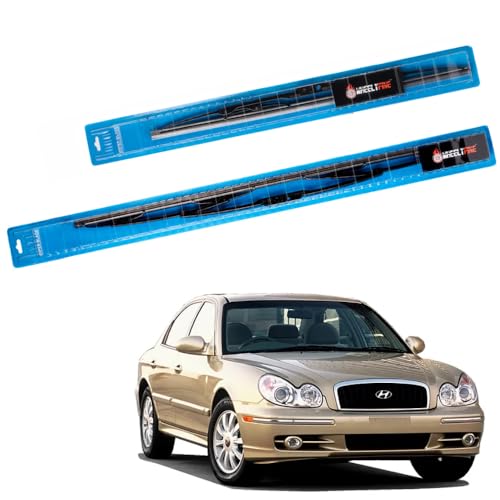 Image of Windshield Car Wiper Blades Metal Frame Water Repellant Cleaning Wiper Blades Refills Best for Hyundai Sonata (Ef) (2001-2006) Dr 22 inch /Pa 20 inch