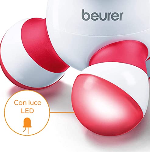 Beurer MG 16 Mini Dispositivo per Massaggio, a Batteria, vibrante piccolo e maneggevole, Ottimale per Schiena, Cervicale, Braccia e Gambe, Incl. 3 batterie AAA da 1.5 V, colore: Rosso - Immagine 2