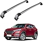 JDMON Compatible with Roof Rack Cross Bars Hyundai Tucson 2016 2017 2018 2019 2020 2021 with Side Rails Anti-Theft Locks Desigh, Aluminum Luggage Rack for Rooftop Cargo Bag Carrier Kayak Bike, Silver