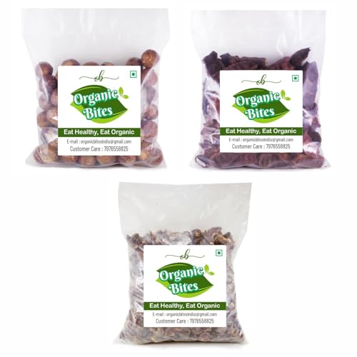 Organic Bites Premium Whole Dried Amla, Reetha, Shikakai 200 gram each I raw reetha for hair |Aritha|Reetha|Ritha|Soapnuts |Indian Gooseberry |dried Shikakai, Acacia Concinna -600 gm