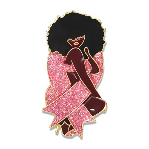 Image of Breast Cancer Awareness Pink Rhinestone Ribbon Pin - Faith Believe Women's Brooch, Survivor Lapel Pin for Cancer Month - Merchandise Accessories Decor