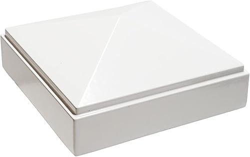 Tapa de poste piramidal de aluminio de 2 "x 2" para postes metálicos - Ajuste a presión - Blanco - DHPPC20W