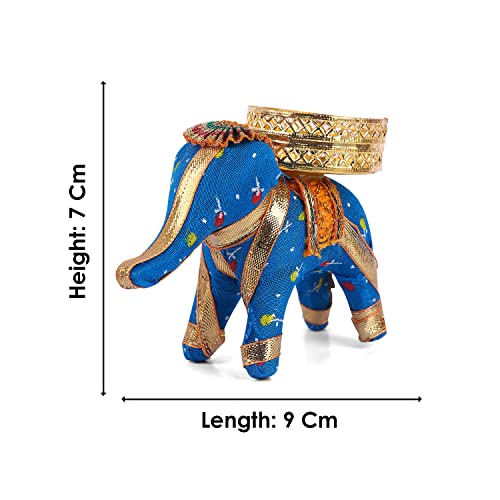 Satvik 2 Pc Cotton Elephant Design Tealight Candle Holder Decorative Lantern Diwali Deepawali Handcrafted/Handmade Home Decoration Indian Festival Housewarming Gifts Items (Color May Vary) - Image 5