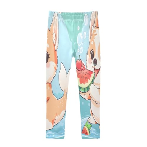 Toddler Girls Leggings Printed Yoga Pants Leggings Cute Corgi Mermaid for Kids
