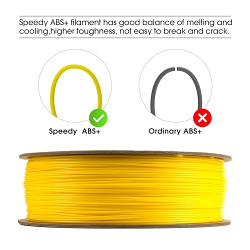 Image of eSUN High Speed ABS+ Filament 1.75mm, Excellent Layer Adhesion 3D Printer Filament Speedy ABS Plus for Fast Printing, 1KG Spool (2.2 LBS) 3D Printing Filament for 3D Printers, Yellow