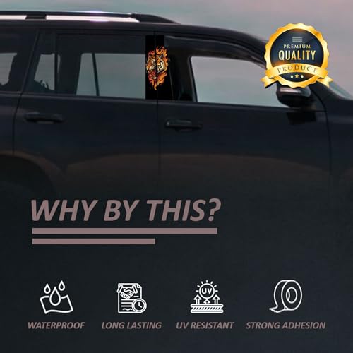 Image of Premium Car Pillar Self-Adhesive Printed Vinyl Sticker, Cool Boy Design, Vehicle Exterior Decor DIY Decal Accessory (I)